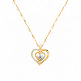 Pendentif Stella - Coeur Plaqué Or et Zirconium