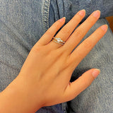 Bague Lyona - Double Jeu Plaqué Or Fiançailles