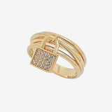 Bague Amary - Avec Pendentif Cadenas Plaqué Or