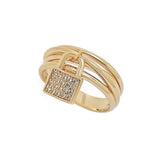 Bague Amary - Avec Pendentif Cadenas Plaqué Or