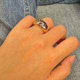 Bague Fresha - Large Tutti Frutti Plaqué Or