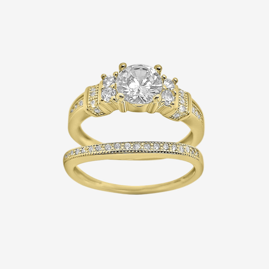 Duo Bagues Isolde - Plaqué Or Fiancaille