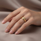 Chevalière Néora - Femme Etoile Plaqué Or