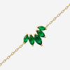 Bracelet Lumea - Petale de Fleur Vert Plaqué Or