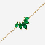 Bracelet Lumea - Petale de Fleur Vert Plaqué Or