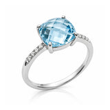 Bague Zayne - Argent Pierre Bleu Ciel Femme