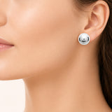 Boucle d'Oreille Riley - Perle Argenté Acier Inoxydable