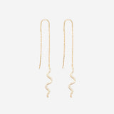 Boucles d'oreilles Shayne - Pendantes Serpent Plaqué Or