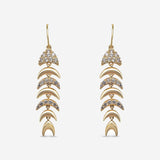 Boucle d'oreille Neptune - Arête de Poisson Plaqué Or