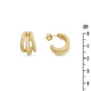 Boucles d'oreilles Yoa - 3 Anneaux Plaqué Or