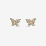 Boucle d'oreille Acelia - Papillon Plaqué Or Jaune