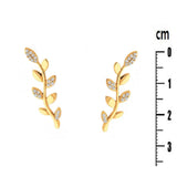 Boucles d'Oreilles May - Grimpantes Laurier Plaqué Or