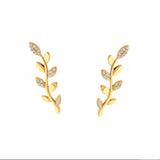 Boucles d'Oreilles May - Grimpantes Laurier Plaqué Or