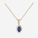 Collier Flora - Plaqué Or Fleur Bleue Diana
