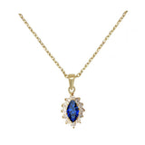 Collier Flora - Plaqué Or Fleur Bleue Diana