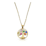 Collier Adela - Arbre de Vie Plaqué Or Multicolore