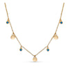 Collier Astrid - Pampilles Plaqué Or Perles Bleues