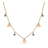 Collier Astrid - Pampilles Plaqué Or Perles Bleues