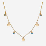 Collier Astrid - Pampilles Plaqué Or Perles Bleues
