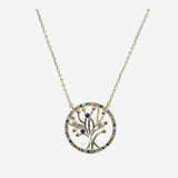 Collier Elinaë - Arbre de Vie Multicolore Plaqué Or