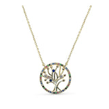 Collier Elinaë - Arbre de Vie Multicolore Plaqué Or