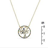 Collier Elinaë - Arbre de Vie Multicolore Plaqué Or