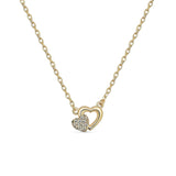 Collier Clotilde - Duo Petit Coeur Plaqué Or