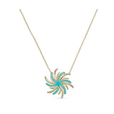 Collier Oreline - Pendentif Spirale Turquoise Plaqué Or