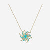 Collier Oreline - Pendentif Spirale Turquoise Plaqué Or