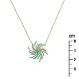 Collier Oreline - Pendentif Spirale Turquoise Plaqué Or