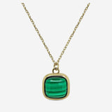 Collier Joy - Pierre Malachite Naturelle Or