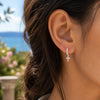 Boucle d'oreille Mahi - Mini Créole Croix Argent