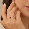 Bague Noy - Anneau Gouttes Rose Plaqué Or