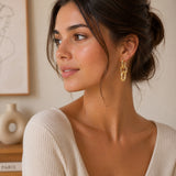 Boucle d'Oreille Trinita - Pendante 3 Anneaux Acier
