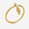 Bague Kariya - Breloque Plume Plaqué Or