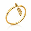 Bague Kariya - Breloque Plume Plaqué Or