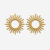 Boucles d'oreilles Zaya - Soleil Ajouré Plaqué Or