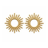 Boucles d'oreilles Zaya - Soleil Ajouré Plaqué Or