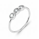 Bague Ashley - Femme 3 Pierres Argent