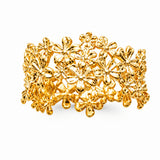 Bague Bazi - Anneau Contour Fleurs Plaqué Or