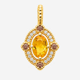 Pendentif Inaya - Topaze Jaune Plaqué Or
