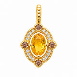 Pendentif Inaya - Topaze Jaune Plaqué Or