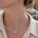 Collier Oreline - Pendentif Spirale Turquoise Plaqué Or