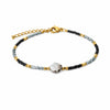 Bracelet Gotie - Perles Noir Doré Acier