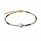 Bracelet Gotie - Perles Noir Doré Acier