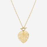 Collier Palmy - Pendentif Feuille de Palmier Acier