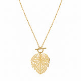Collier Palmy - Pendentif Feuille de Palmier Acier