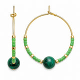 Creoles Tiaz - Perles Acier Inoxydable Malachite