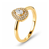 Bague Vassy - Poire Plaqué Or Zirconium