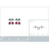 Boucles d'oreilles Juny - Puce Cerises Argent